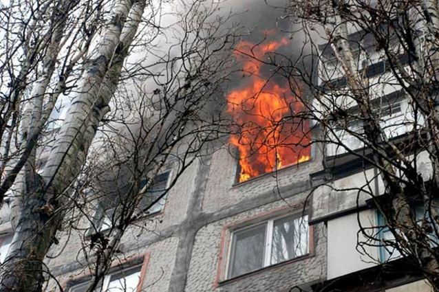В Торецке во время пожара пострадал владелец квартиры