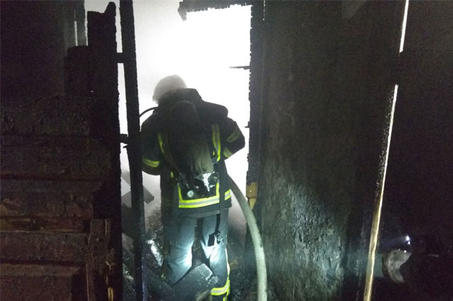 Во время тушения пожара в Торецке пожарные спасли женщину