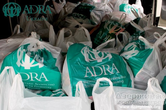 Выдача продуктовых наборов в Торецке от ADRA